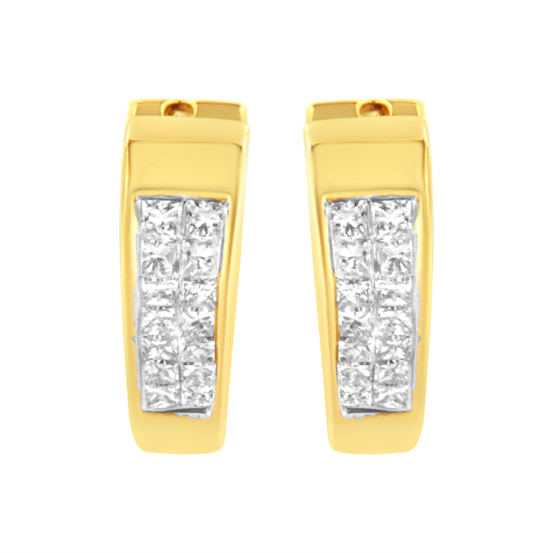 14K Yellow Gold Diamond Huggy Earrings (1/2 cttw, H-I Color, SI2-I1 Clarity)