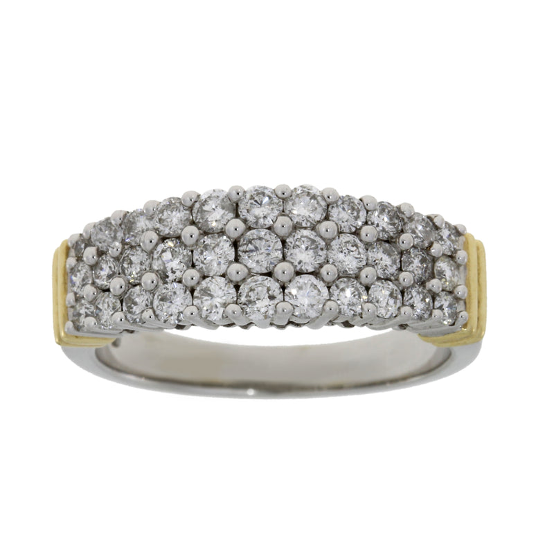 1.00ct Diamond Wedding Band Ring 14KT 2 Tone Gold