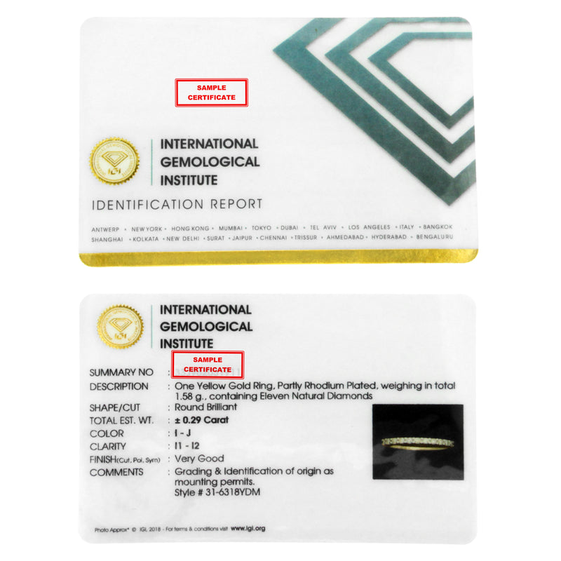 IGI Certified 10K Yellow Gold 1/4ct TDW Diamond Band Ring (J-KI2-I3) - Size 7