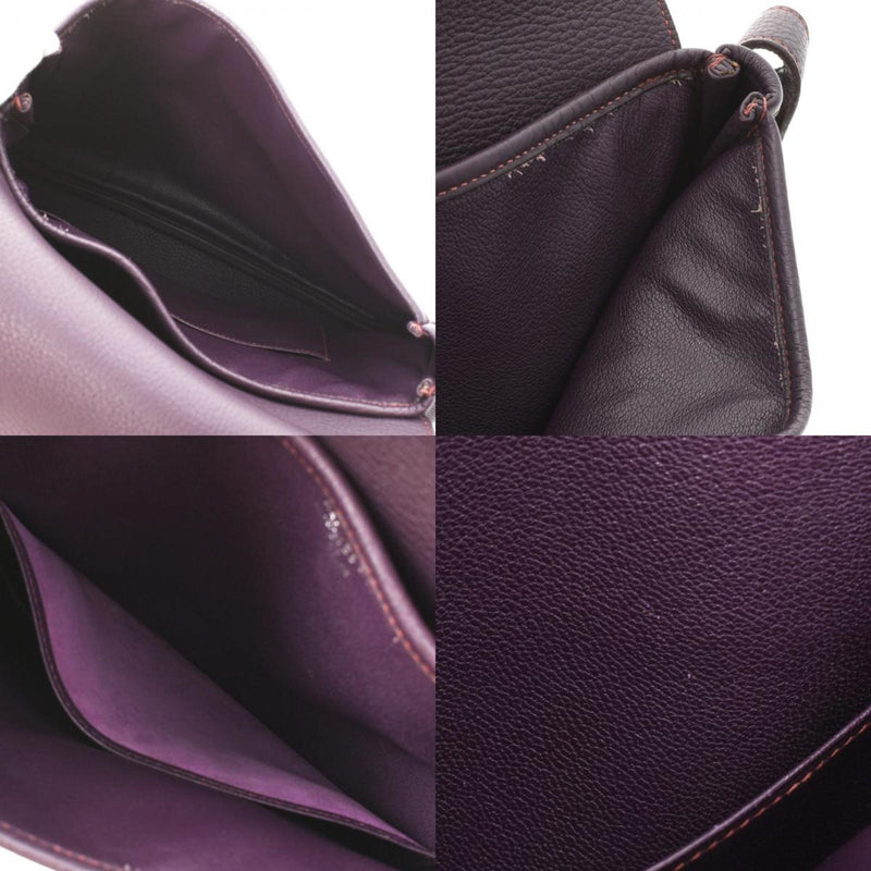 HERMES Hermes Christine Tuareg Leysin black metal fittings  F engraved (around 2002) Ladies Taurillon Clemence shoulder bag