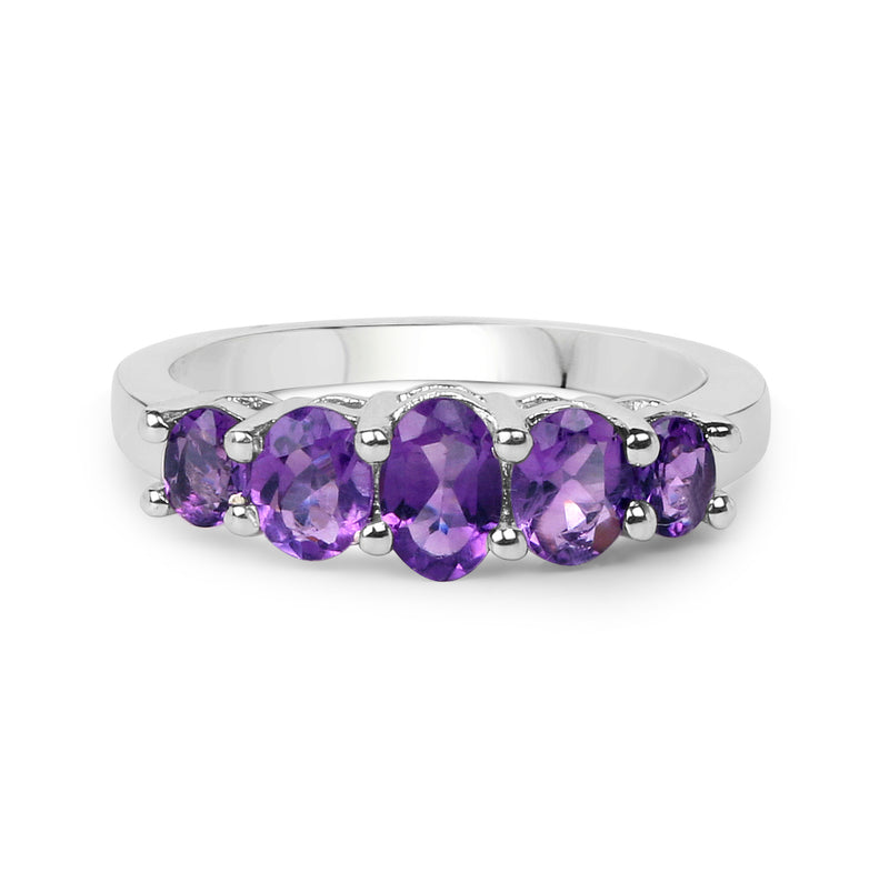 1.43 Carat Genuine Amethyst .925 Sterling Silver Ring