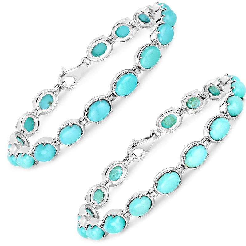 13.92 Carat Genuine Turquoise .925 Sterling Silver Bracelet