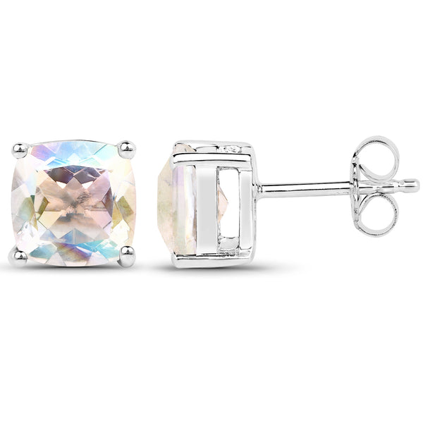 4.20cttw Crystal Rainbow Mystic Quartz .925 Sterling Silver Earrings