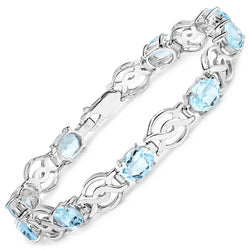 14.40 Carat Genuine Blue Topaz .925 Sterling Silver Bracelet