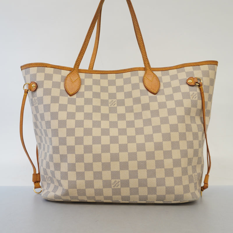 Auth Louis Vuitton Tote Bag Damier Azur Neverfull MM N51107