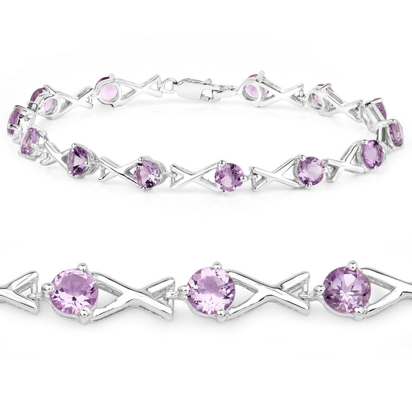 5.85 Carat Genuine Amethyst .925 Sterling Silver Bracelet