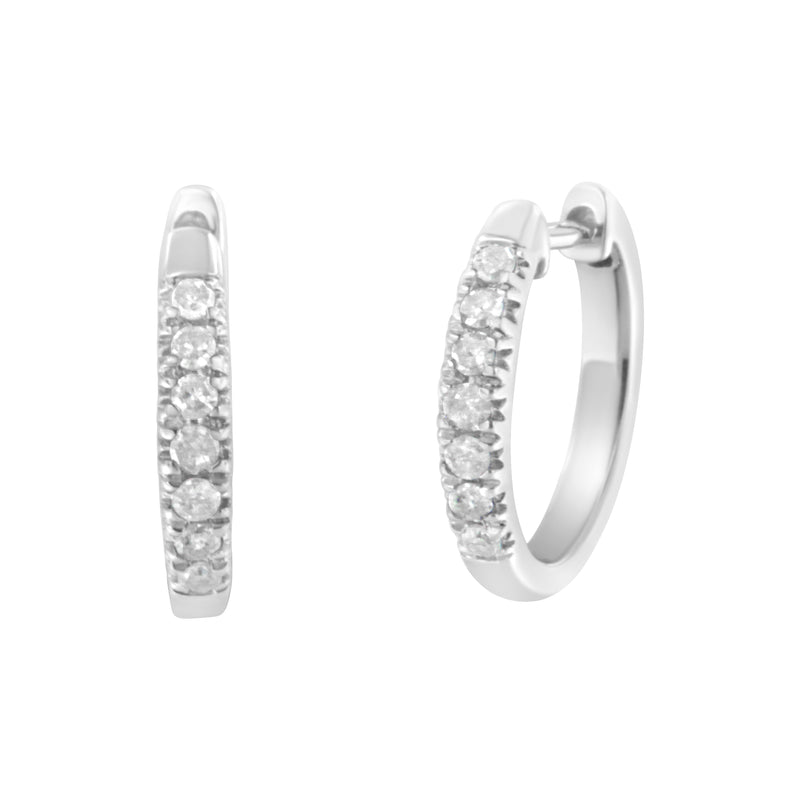 .925 Sterling Silver 1/4 Cttw Diamond Hoop Earrings (I-J Color, I3 Clarity)