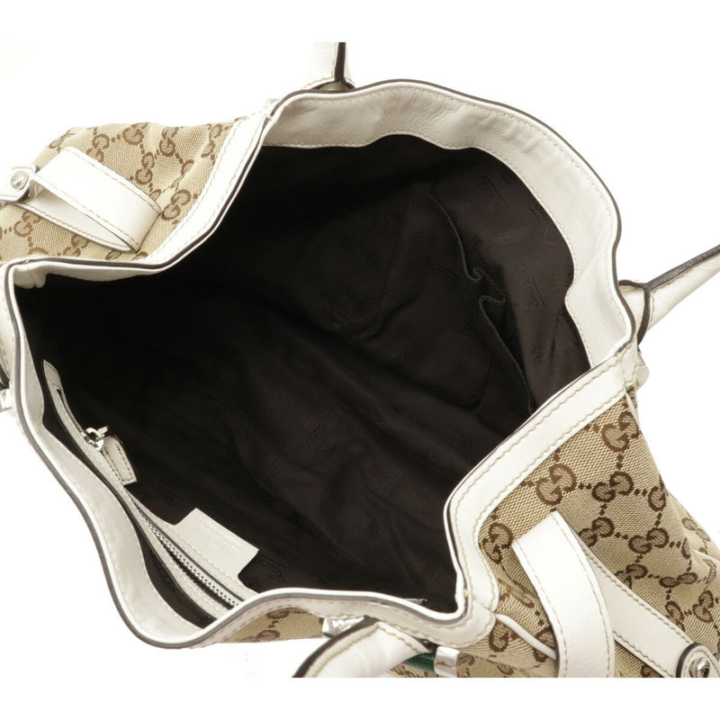 GUCCI Gucci GG canvas MATCH BALL match ball sherry line shoulder bag leather khaki beige white 232971