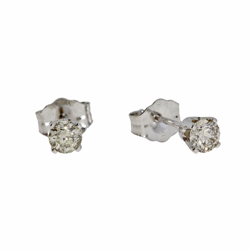 Natural .33ct Diamond Stud Earrings 14KT White Gold