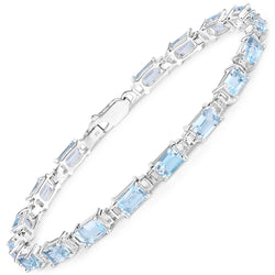 11.56 Carat Genuine Blue Topaz .925 Sterling Silver Bracelet