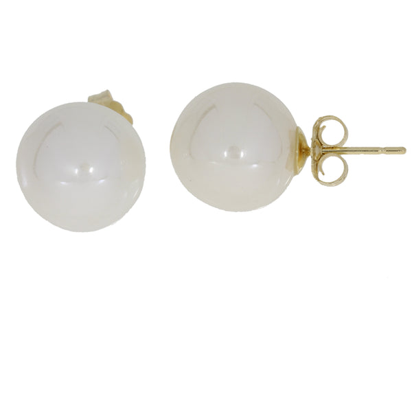 Fresh Water Pearl Stud Earrings 14KT Yellow Gold