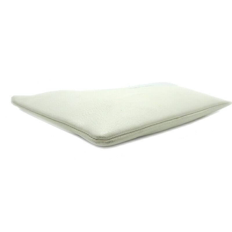 Balenciaga Shopping Clip M Ladies Clutch Bag 485110 Leather White