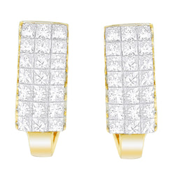 14K Yellow Gold Princess Cut Diamond Composite Long Earrings (3.60 cttw, G-H Color, VS1-VS2 Clarity)