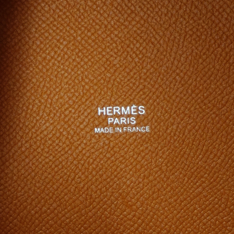 Auth Hermes Handbag Picotan Lock MM C Engraved Epson Gold / Kure / Black Silver Metal