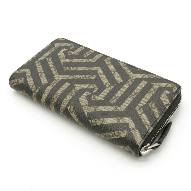 Gucci GG Kaleido Supreme long wallet PVC leather khaki beige black 411766