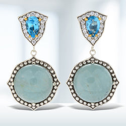 Brand New Milky Aquamarine Earring