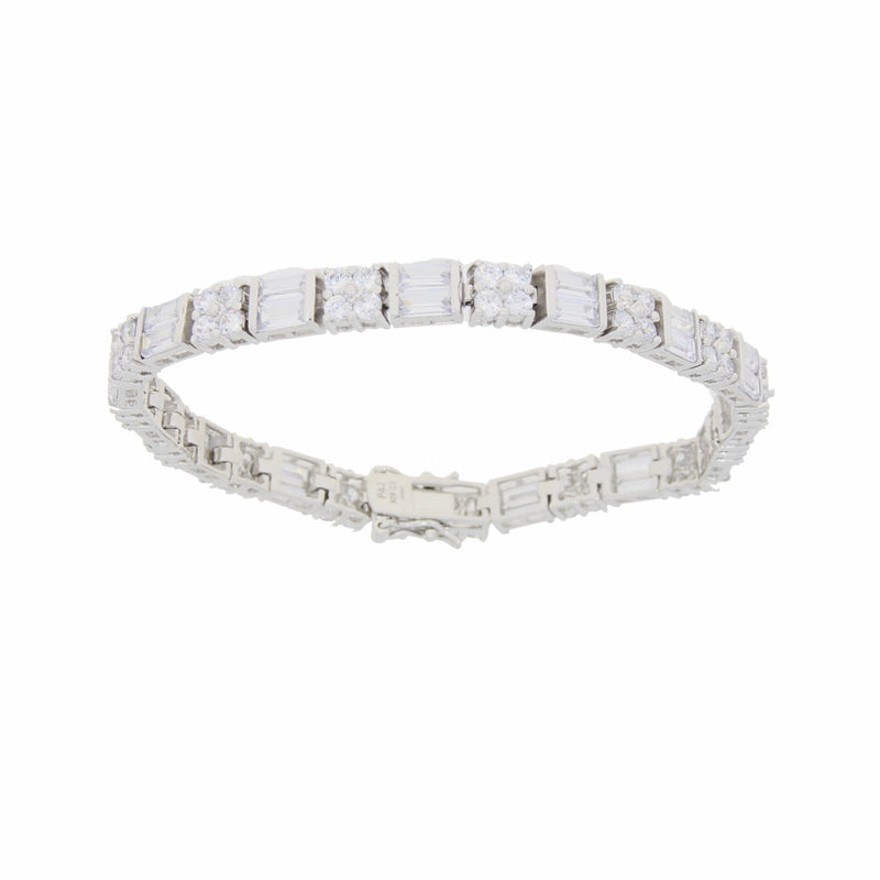 Genuine Cubic Zirconium Tennis Bracelet Sterling Silver