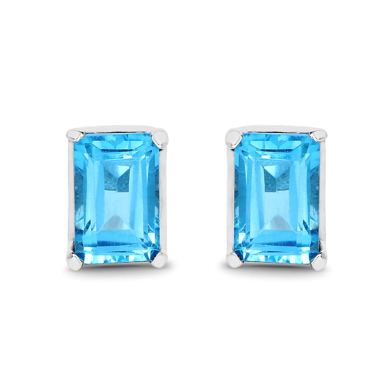 1.40 Carat Genuine Swiss Blue Topaz .925 Sterling Silver Earrings
