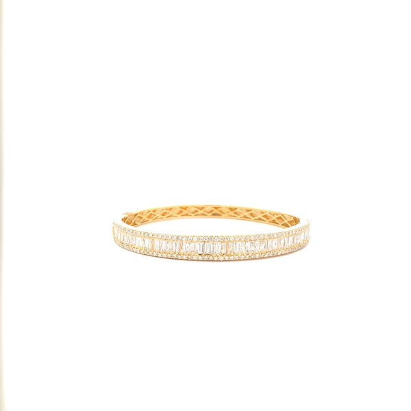 Natural 4.32ct Diamond Bangle Bracelet 18KT Yellow Gold