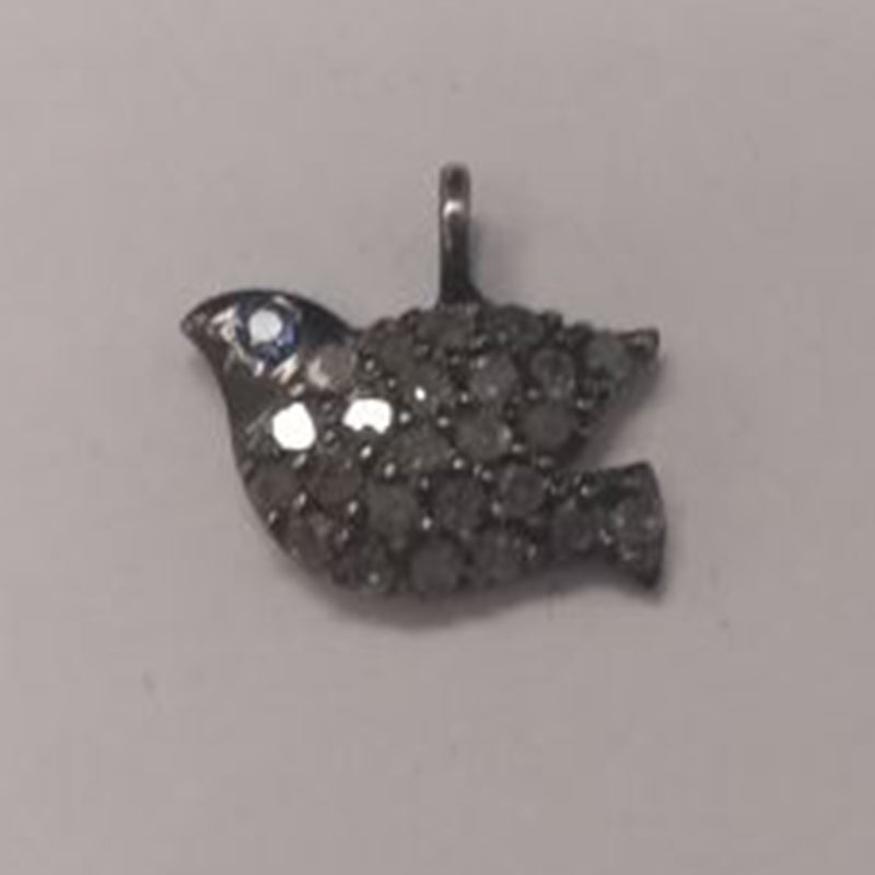 0.279ct Natural Diamond Charm Pendant 925 Sterling Silver Jewelry