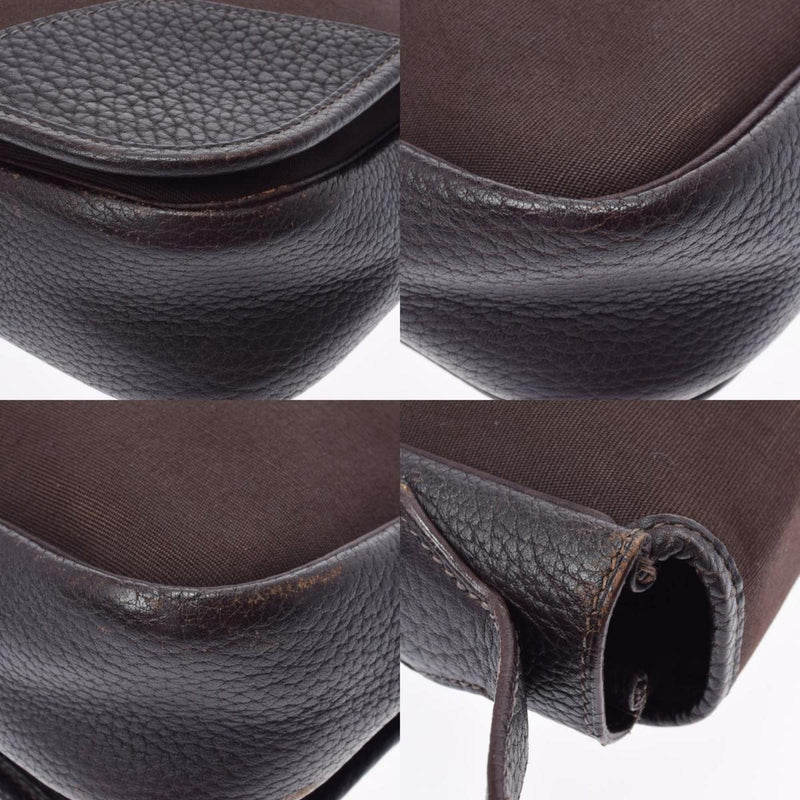 HERMES Hermes Victoria Shoulder Brown □ H engraved (around 2004) Unisex canvas / fjord shoulder bag