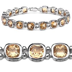 16.56 Carat Genuine Citrine .925 Sterling Silver Bracelet