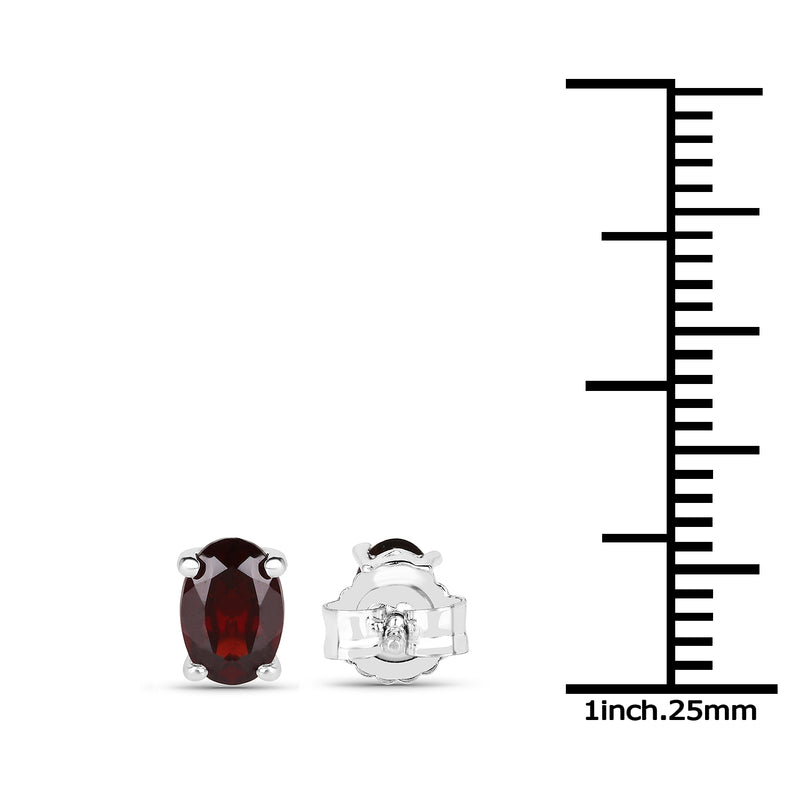 1.02 Carat Genuine Garnet .925 Sterling Silver Earrings