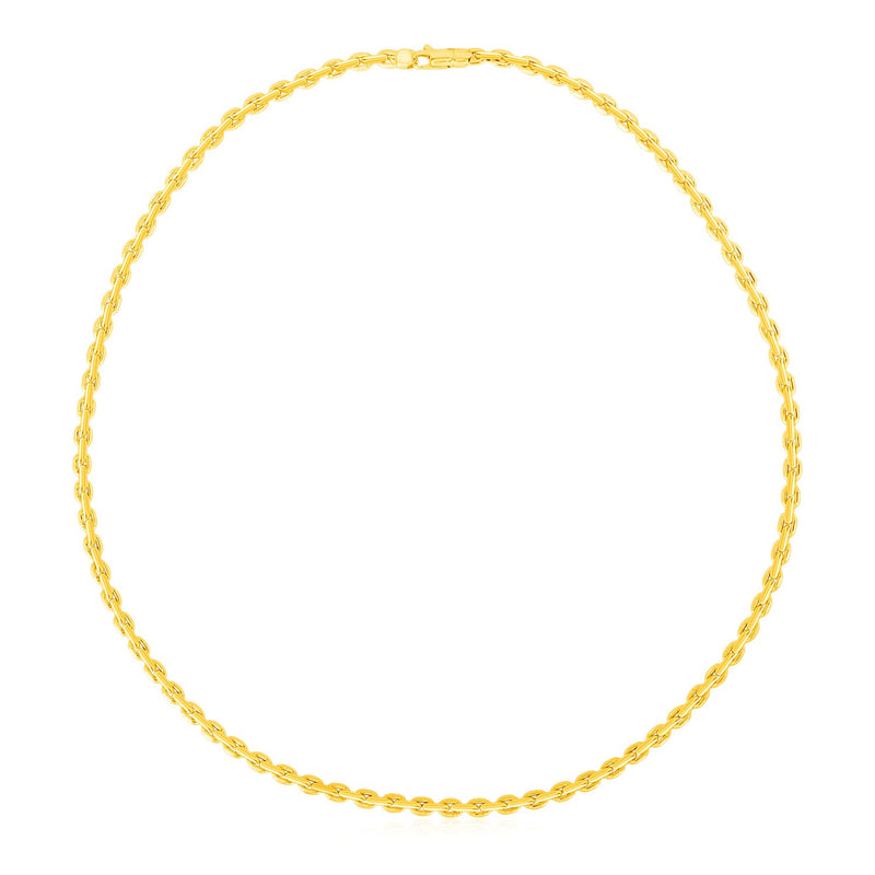 14K Yellow Gold Polished Link Necklace