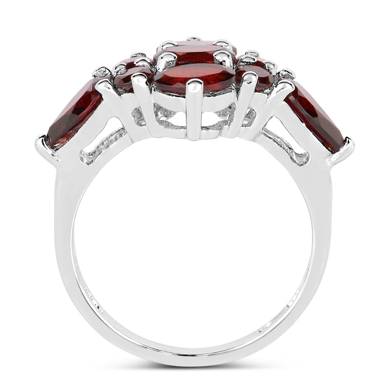 3.71 Carat Genuine Garnet .925 Sterling Silver Ring