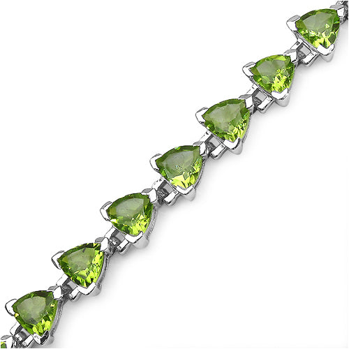 14.70 Carat Genuine Peridot .925 Sterling Silver Bracelet