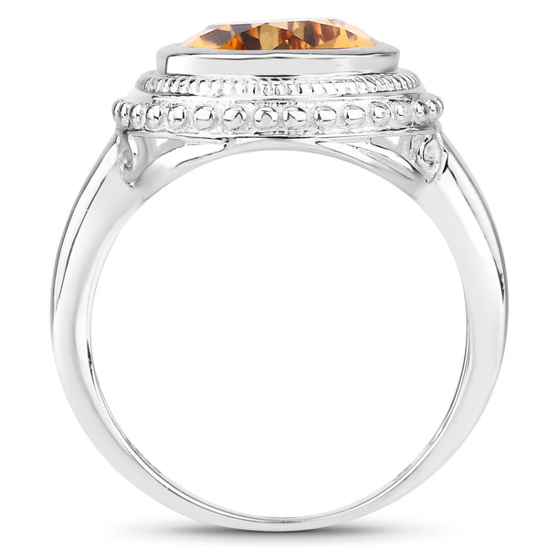 4.40 Carat Genuine Citrine .925 Sterling Silver Ring