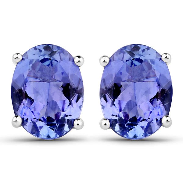 2.80 Carat Genuine Tanzanite 14K White Gold Earrings