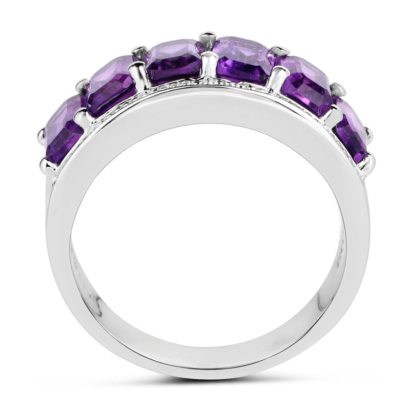 3.30 Carat Genuine Amethyst .925 Sterling Silver Ring