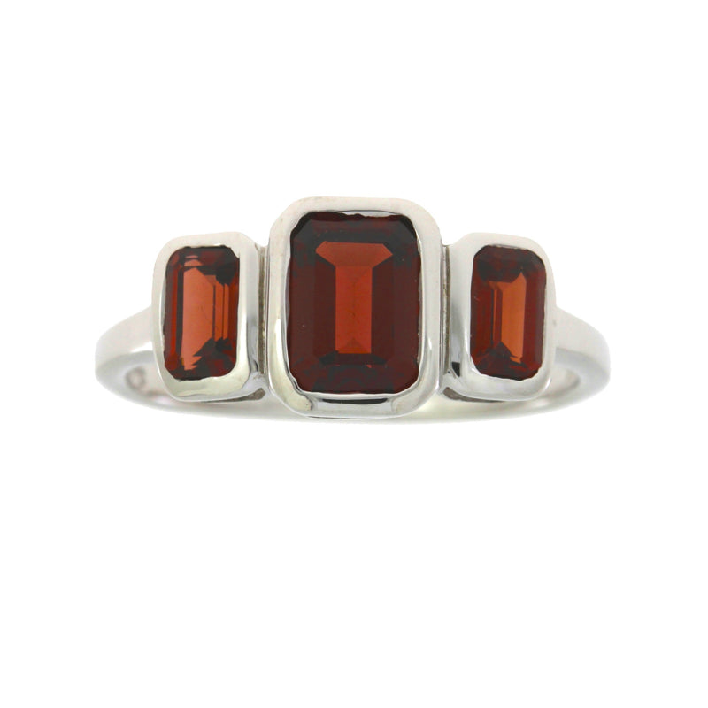 Natural 1.50ct Garnet Ring Sterling Silver