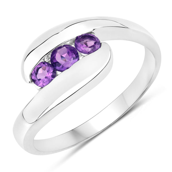 0.54 Carat Genuine Amethyst .925 Sterling Silver Ring