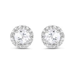 1.36 Carat Genuine White Topaz .925 Sterling Silver Earrings