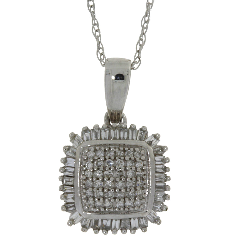 Genuine .20ct Diamond Pendant 10KT White Gold