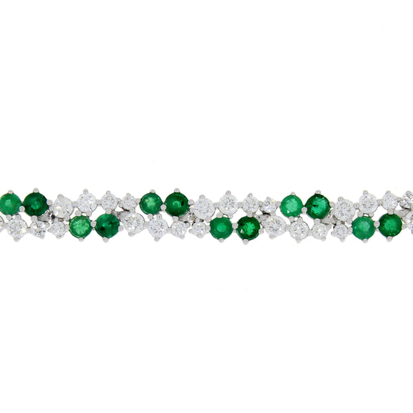 8.97ct Emerald Diamond Tennis Bracelet 18KT White Gold