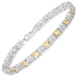 4.14 Carat Genuine Citrine .925 Sterling Silver Bracelet