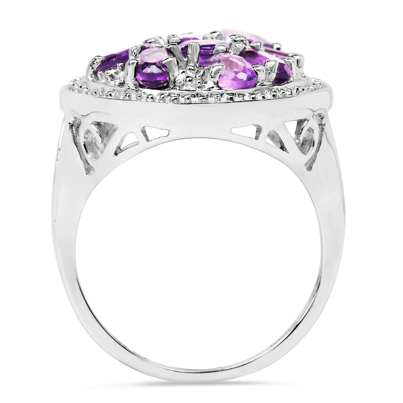 2.76 Carat Genuine Amethyst .925 Sterling Silver Ring