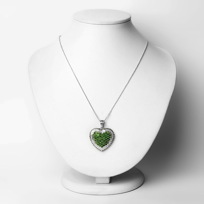 4.62 Carat Genuine Chrome Diopside .925 Sterling Silver Pendant