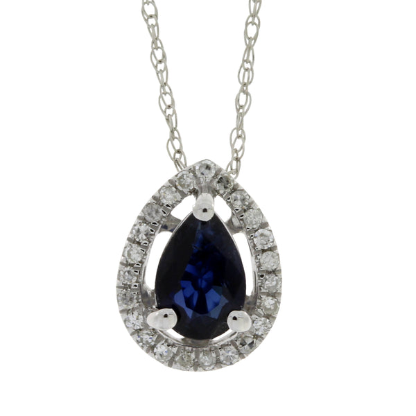 .57ct Sapphire Diamond Fashion Pendants 14KT White Gold