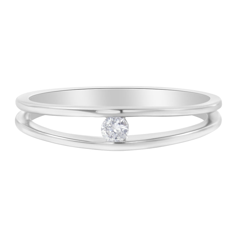 10K White Gold Diamond Promise Ring (1/10 Cttw, H-I Color, I1-I2 Clarity) - Size 7