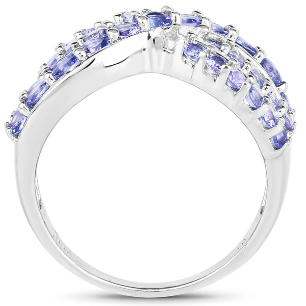 1.49 Carat Genuine Tanzanite .925 Sterling Silver Ring