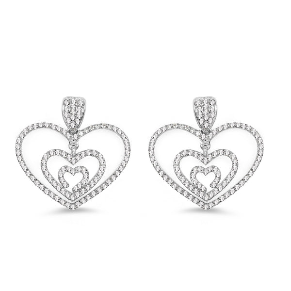 0.68 Carat Genuine White Diamond 14K White Gold Earrings (E-F Color, SI-I1 Clarity)