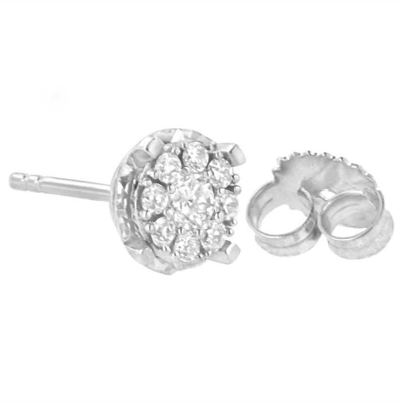 .925 Sterling Silver 1/2 cttw Lab Grown Diamond Composite Earring (F-G Color, VS2-SI1 Clarity)