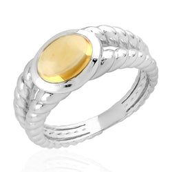 2.14 Natural Citrine Band Ring 925 Sterling Silver Jewelry