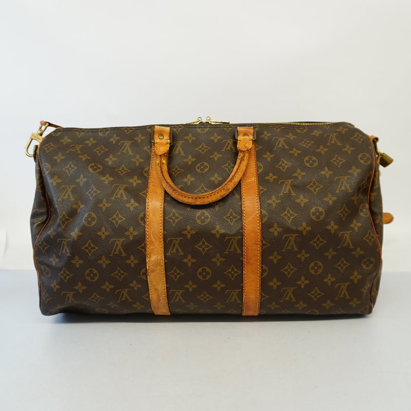 Auth Louis Vuitton Boston Bag Monogram Keepall Bandolier 50 M41416 Unisex