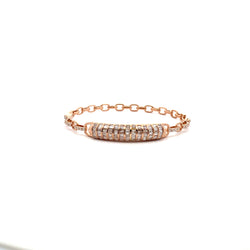 Natural 3.35ct Diamond Bangle Bracelet 14KT Rose Gold