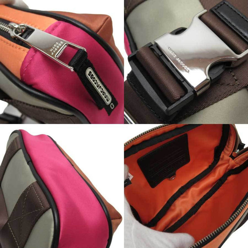 Marc Jacobs Body Bag Waist Pouch Orange Pink Beige Brown Nylon Leather Ladies